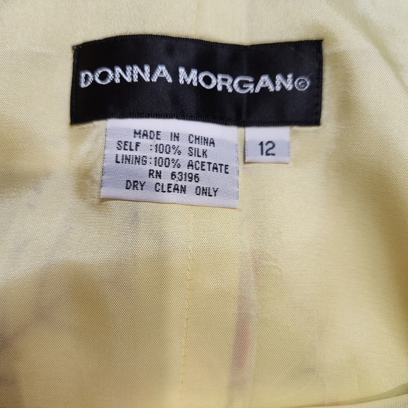 Maxi skirt 100% Silk floral print Yellow & Pink colors DONNA MORGAN - Picture 13 of 13